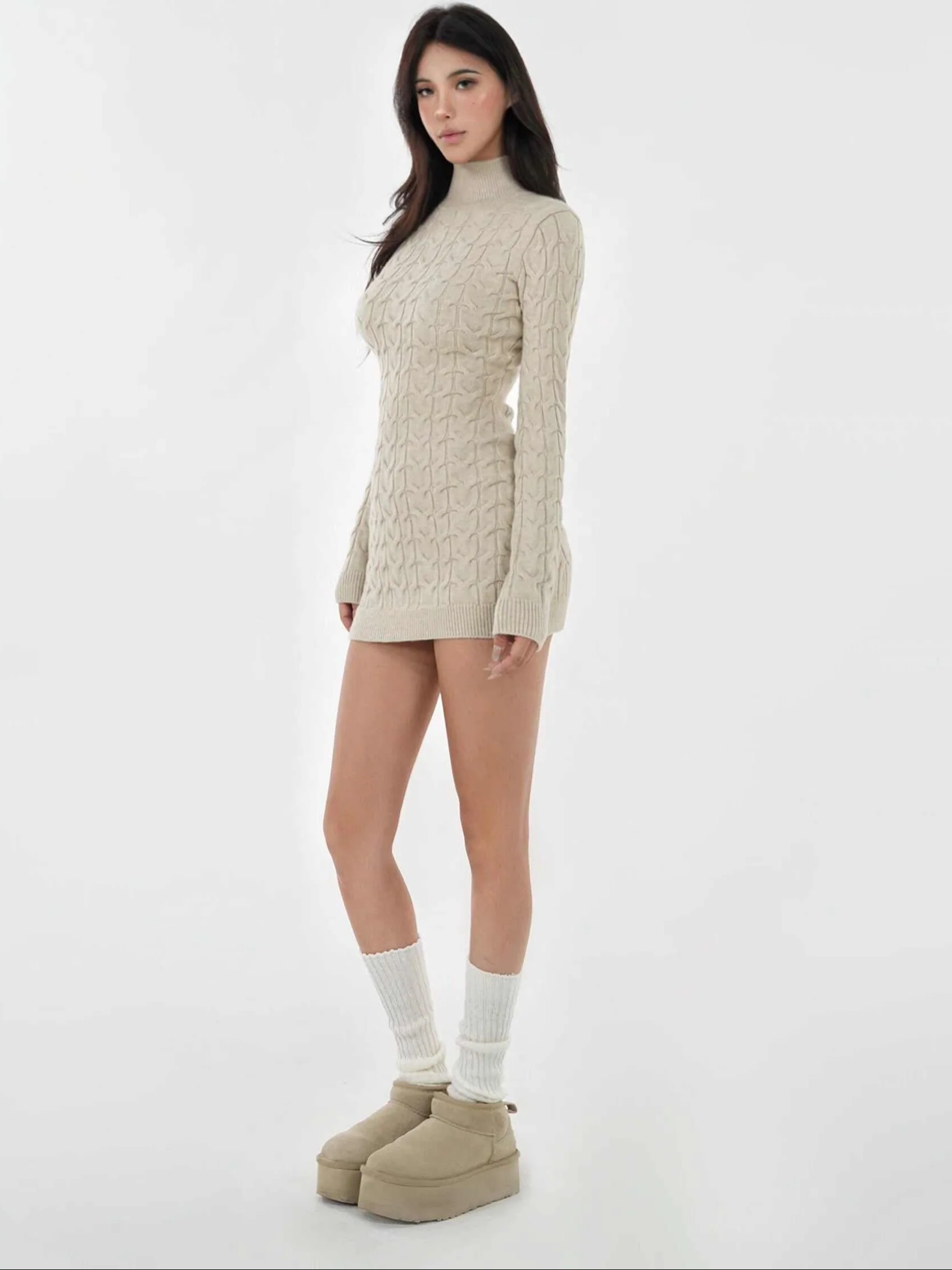Soft Girl Backless Sweater Dress - Image 3