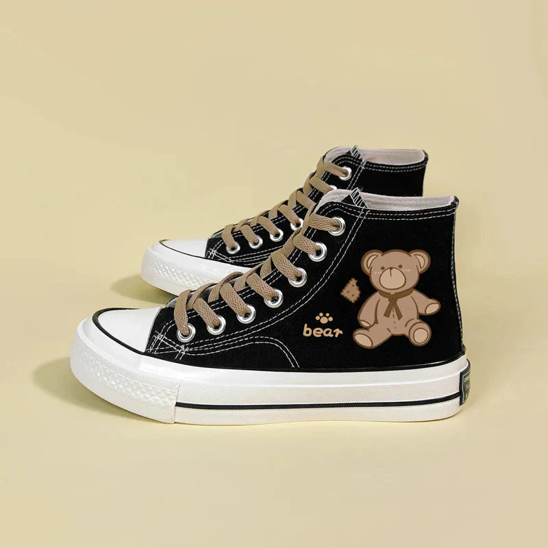 Bear Lace Up Canvas Shoes - Image 3