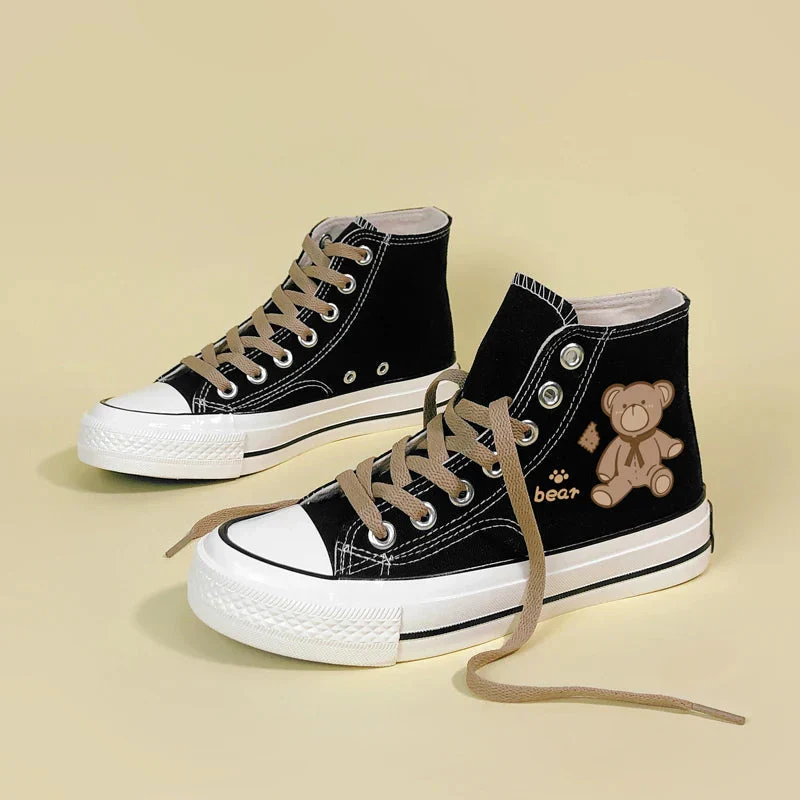 Bear Lace Up Canvas Shoes - Image 4