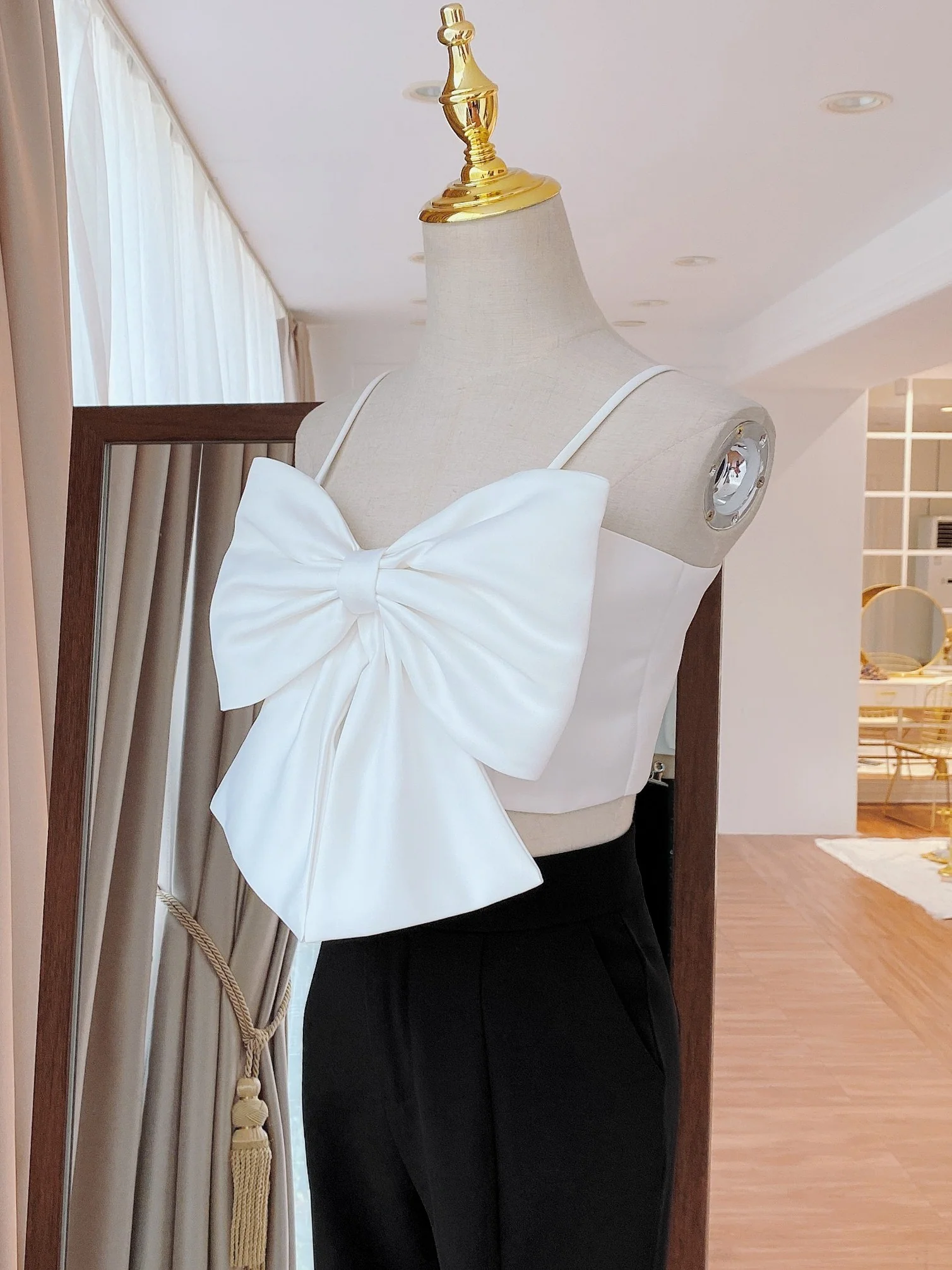 soft girl coquette bow shirt - Image 4