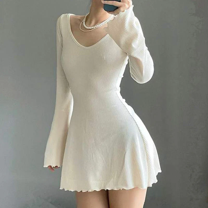 Soft Girl Elegant Flared A-line Dress - Image 13