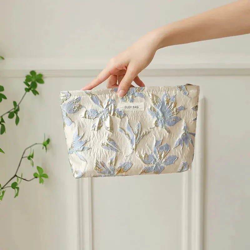 Soft Girl Gold Flower Makeup Bag - Image 3