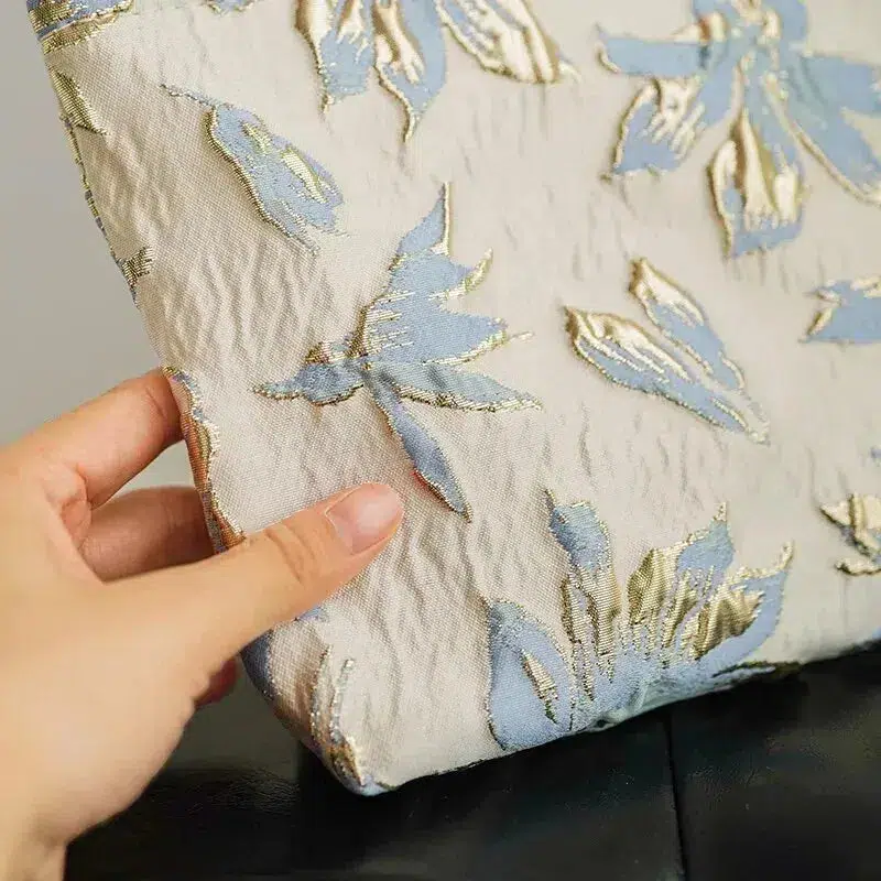 Soft Girl Gold Flower Makeup Bag - Image 4