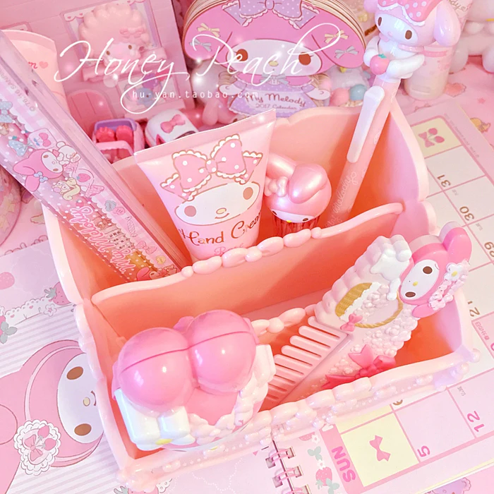 Soft Girl Heart Bow Love Cosmetic Storage Box - Image 2