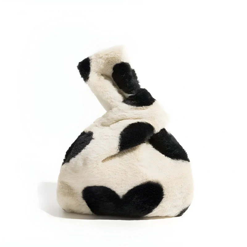 Soft Girl Heart Fluffy Wrist Bag - Image 2