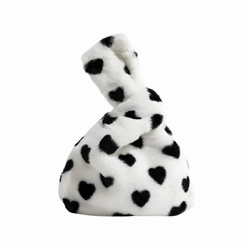 Soft Girl Heart Fluffy Wrist Bag - Image 4