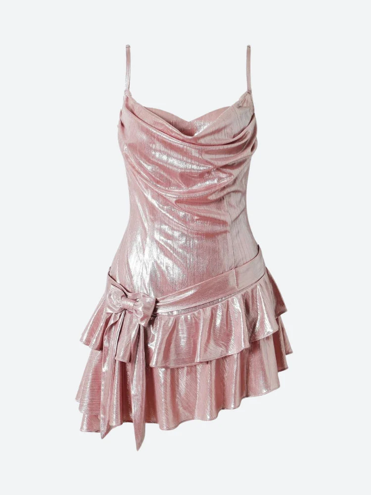 Soft Girl Metallic Mini Dress - Image 6