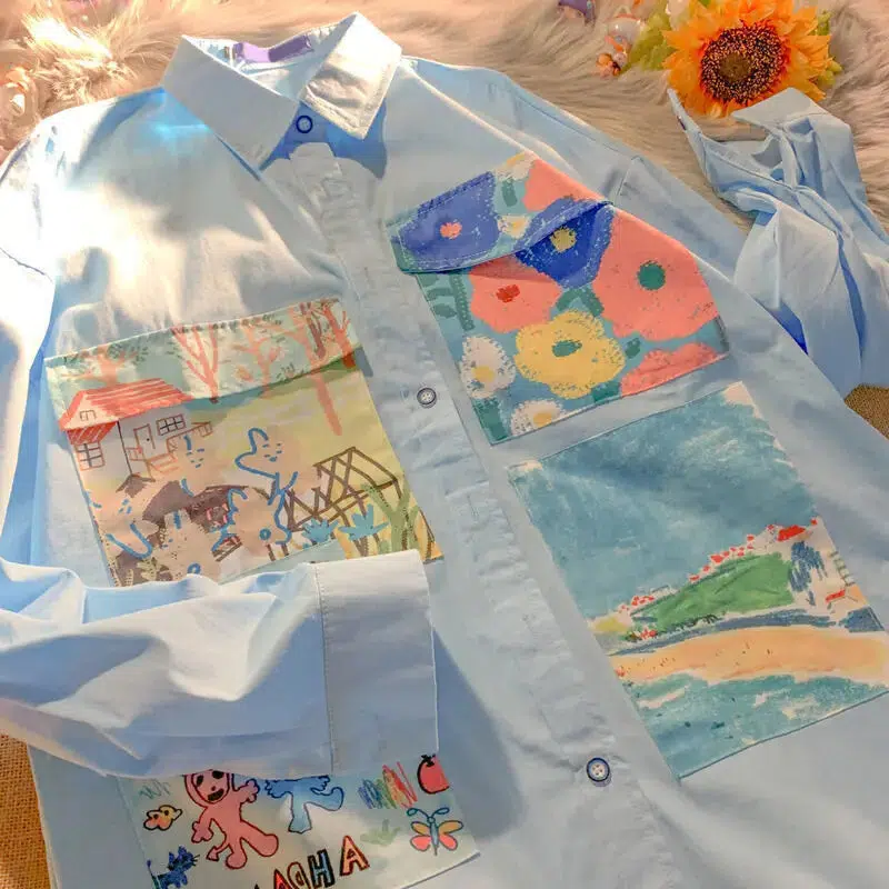 Soft Girl Oil Painting Shirt - Image 3