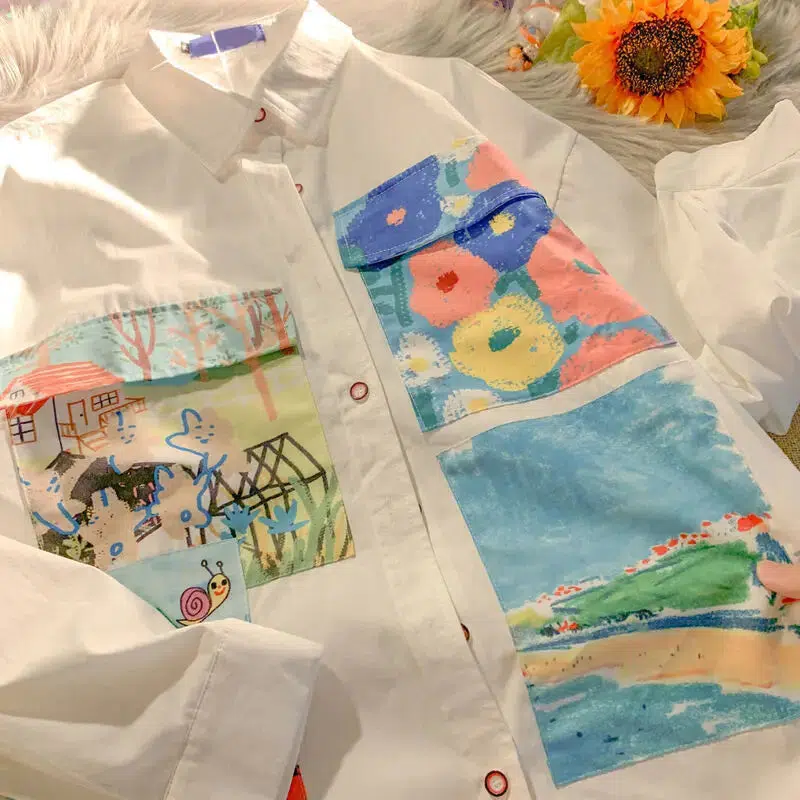 Soft Girl Oil Painting Shirt - Image 5