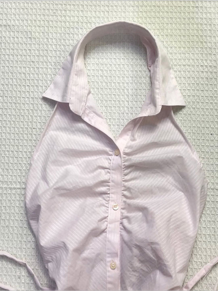 soft girl pink halter-neck top - Image 2