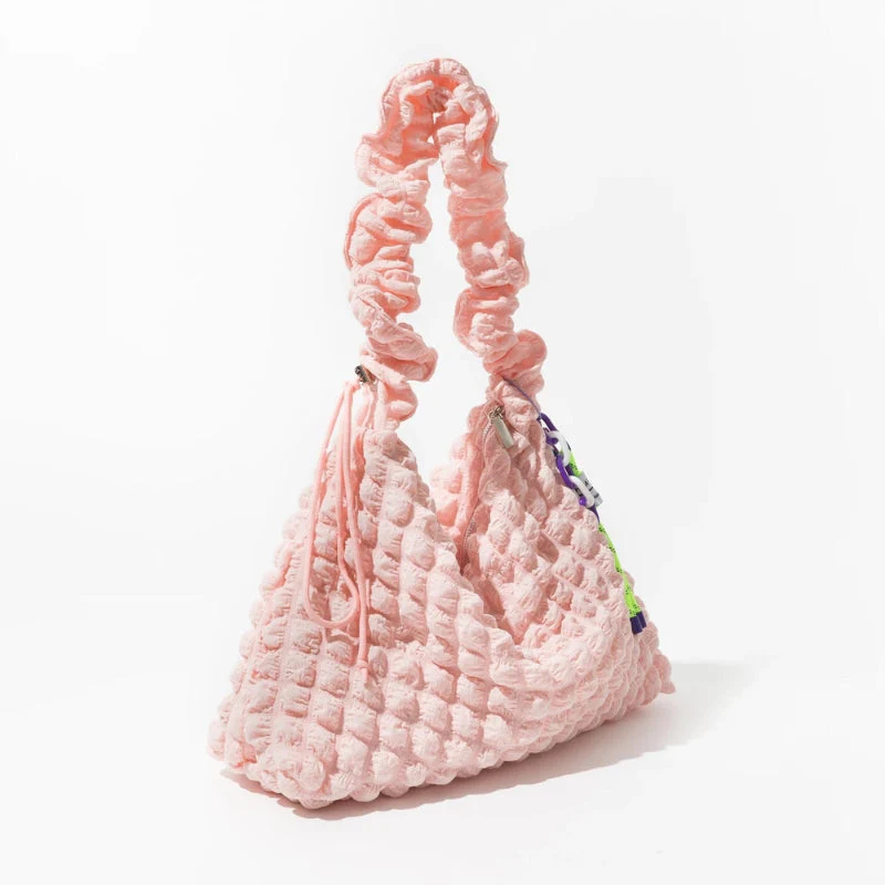 Soft Girl Quilted Ruched Hobo Bag - Image 3