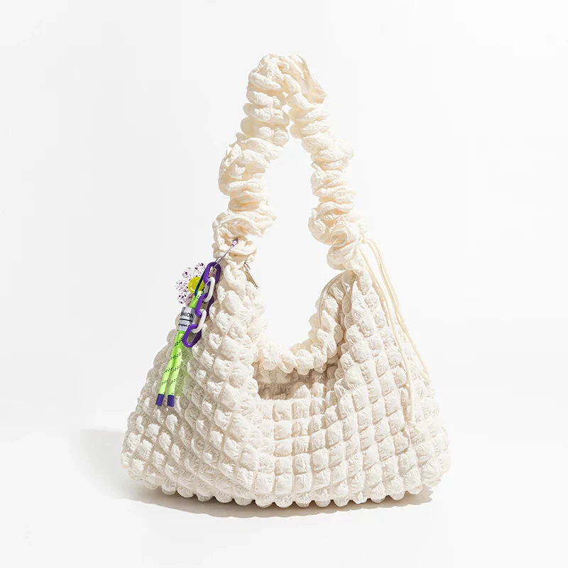 Soft Girl Quilted Ruched Hobo Bag - Image 5