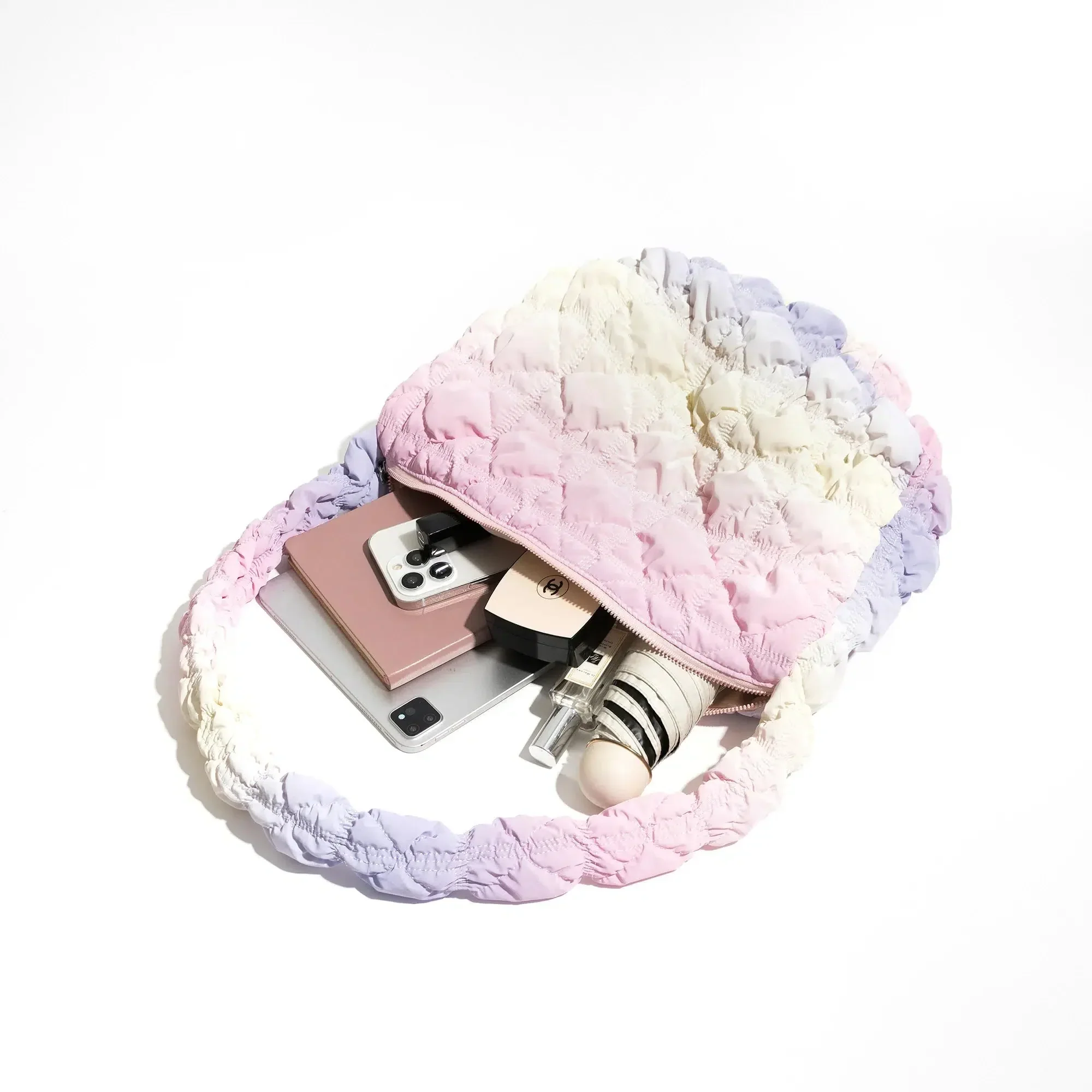 Soft Girl Rainbow Quilted Bag - Image 3