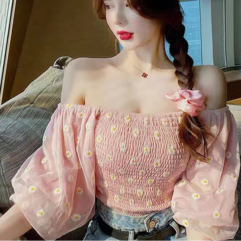 Soft Girl Ruffled Floral Top Daisies - Image 10