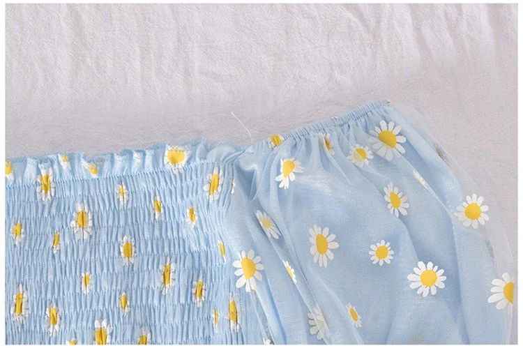 Soft Girl Ruffled Floral Top Daisies - Image 18