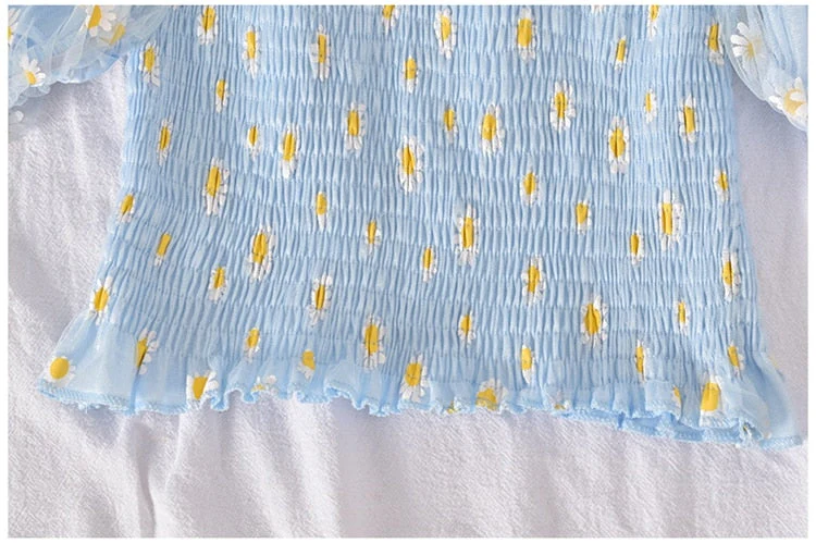 Soft Girl Ruffled Floral Top Daisies - Image 20