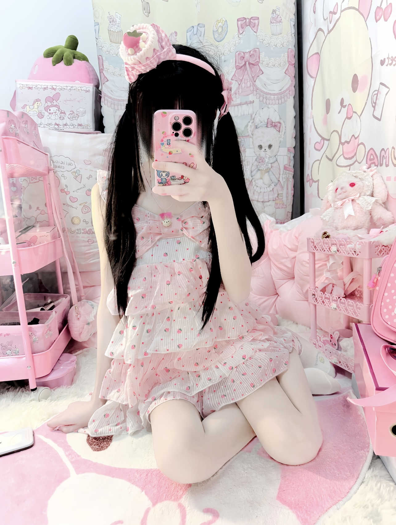 Soft Girl Strawberry Cake Dress - Image 2