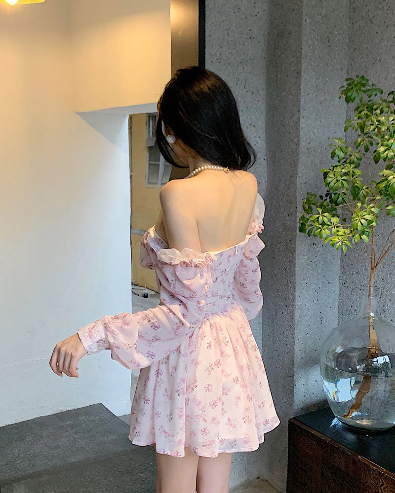 Soft Girl Vintage Floral Mini Dress - Image 7
