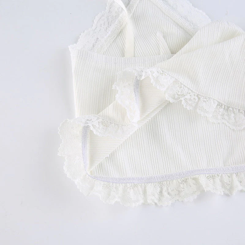 Soft Girl Y2K Lace Trim Crop Top - Image 15