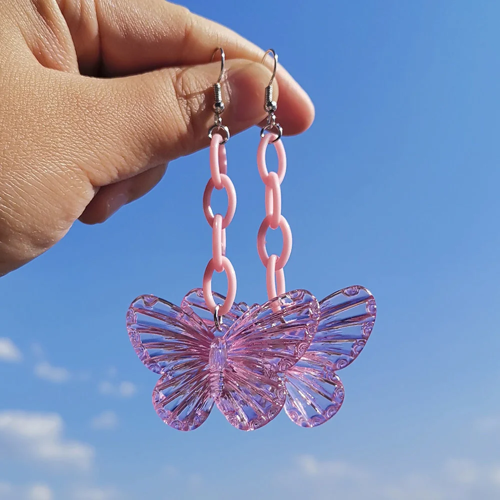 Soft Girl Y2K Transparent Butterfly Earrings - Image 14