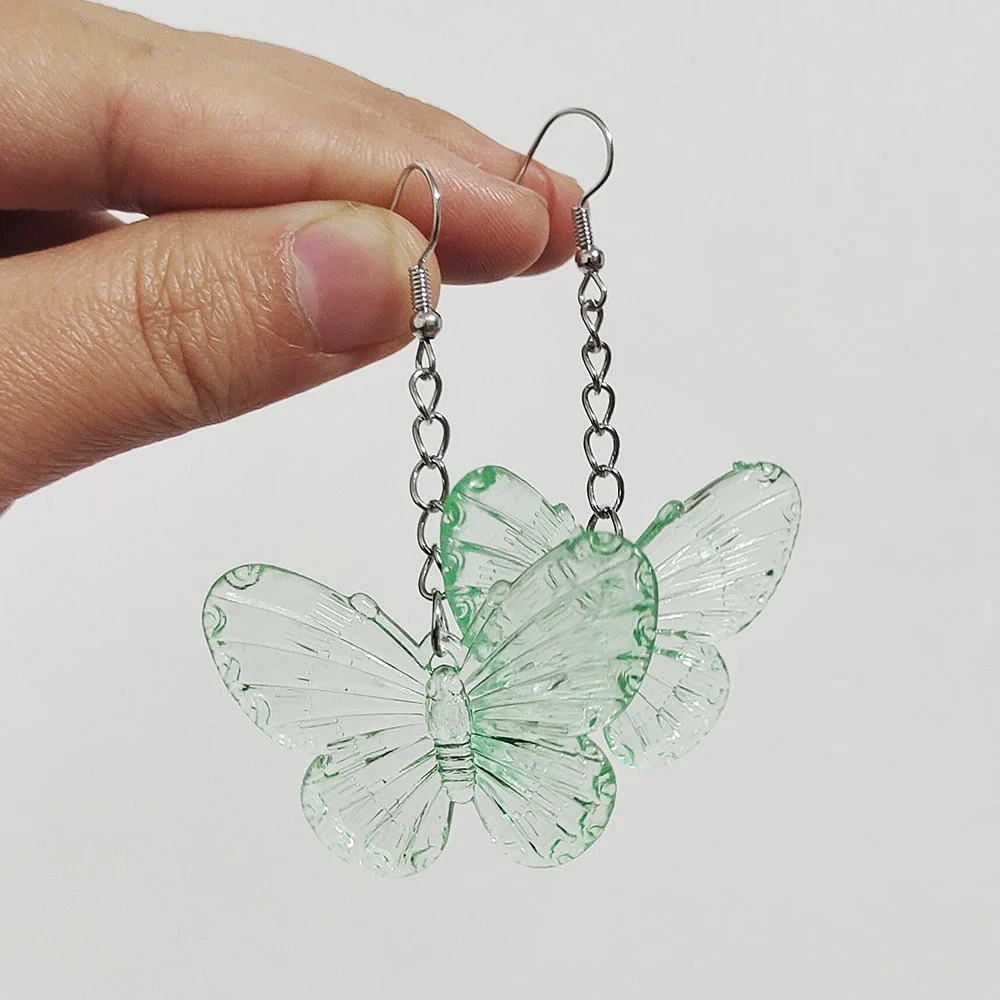 Soft Girl Y2K Transparent Butterfly Earrings - Image 3