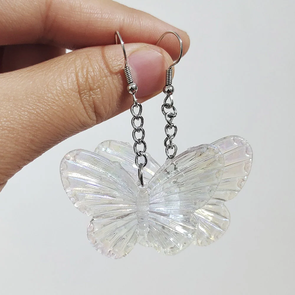 Soft Girl Y2K Transparent Butterfly Earrings - Image 4