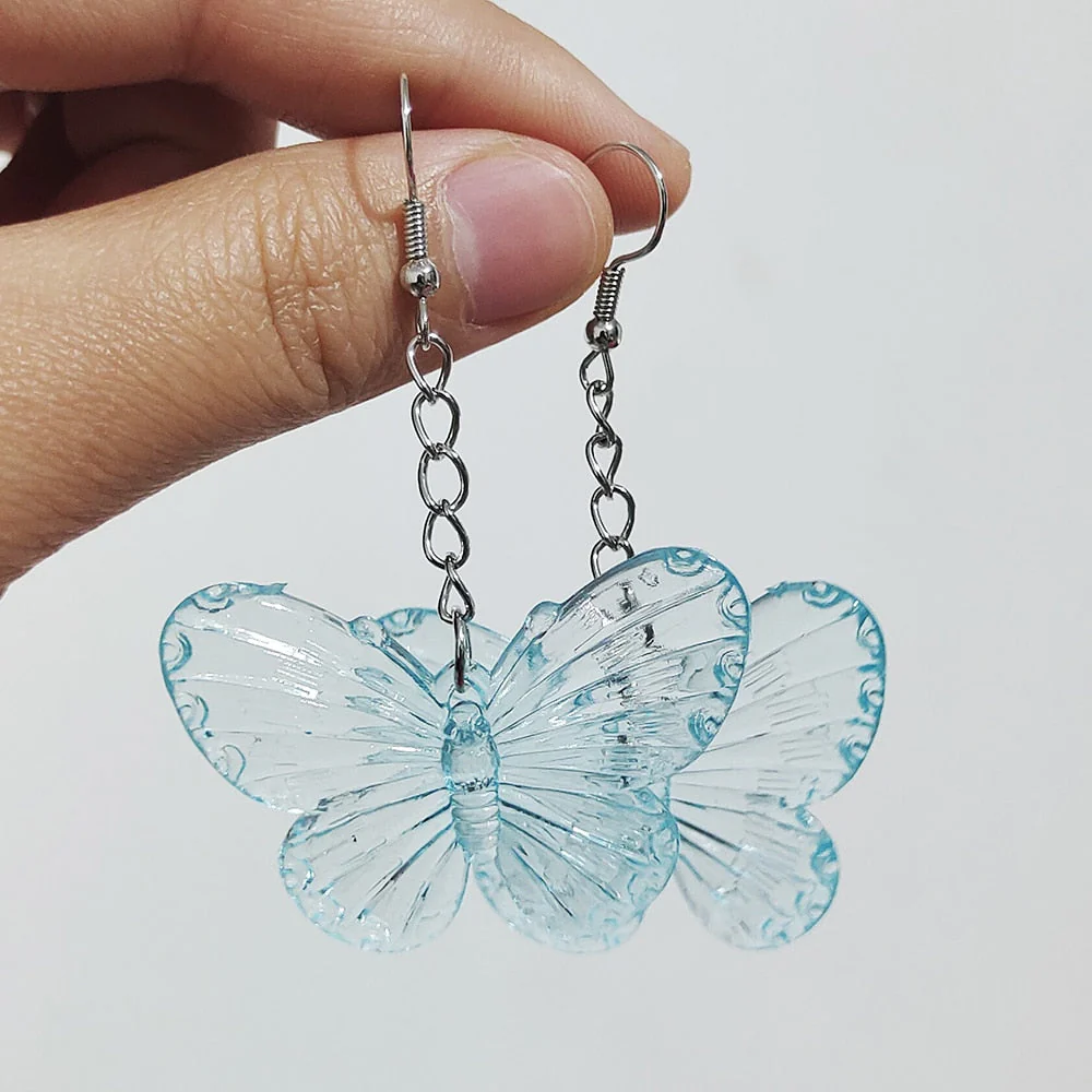 Soft Girl Y2K Transparent Butterfly Earrings - Image 5