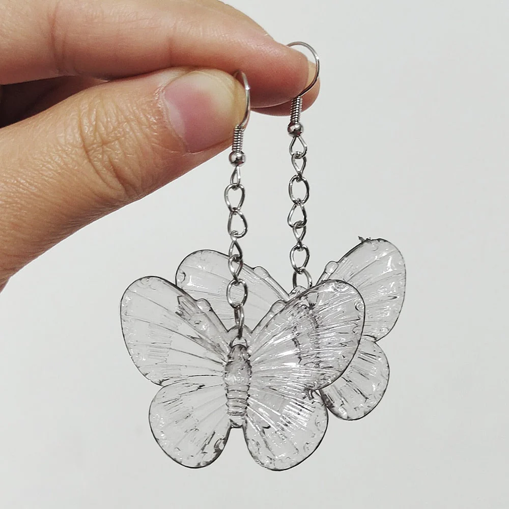 Soft Girl Y2K Transparent Butterfly Earrings - Image 7