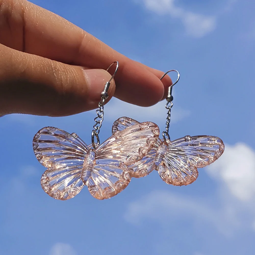 Soft Girl Y2K Transparent Butterfly Earrings - Image 9