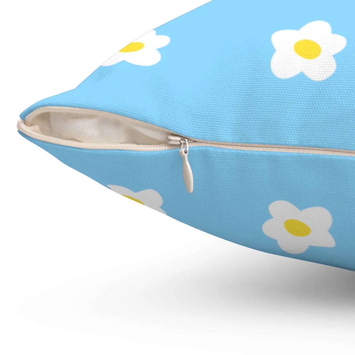 Soft Girly Flowers Blue Pillow - Image 3