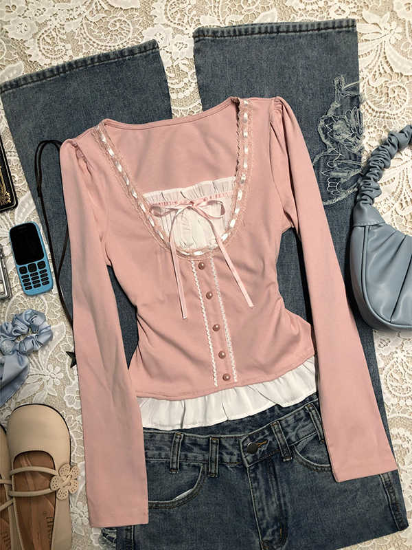 Soft Pink Long-sleeved T-shirt - Image 3