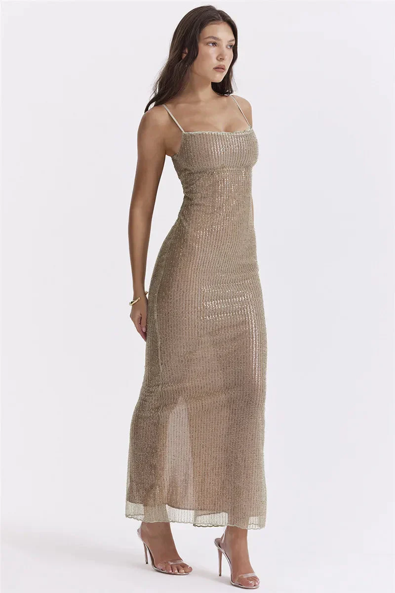 Sparkle Sequined Fit Maxi Dress - Image 3