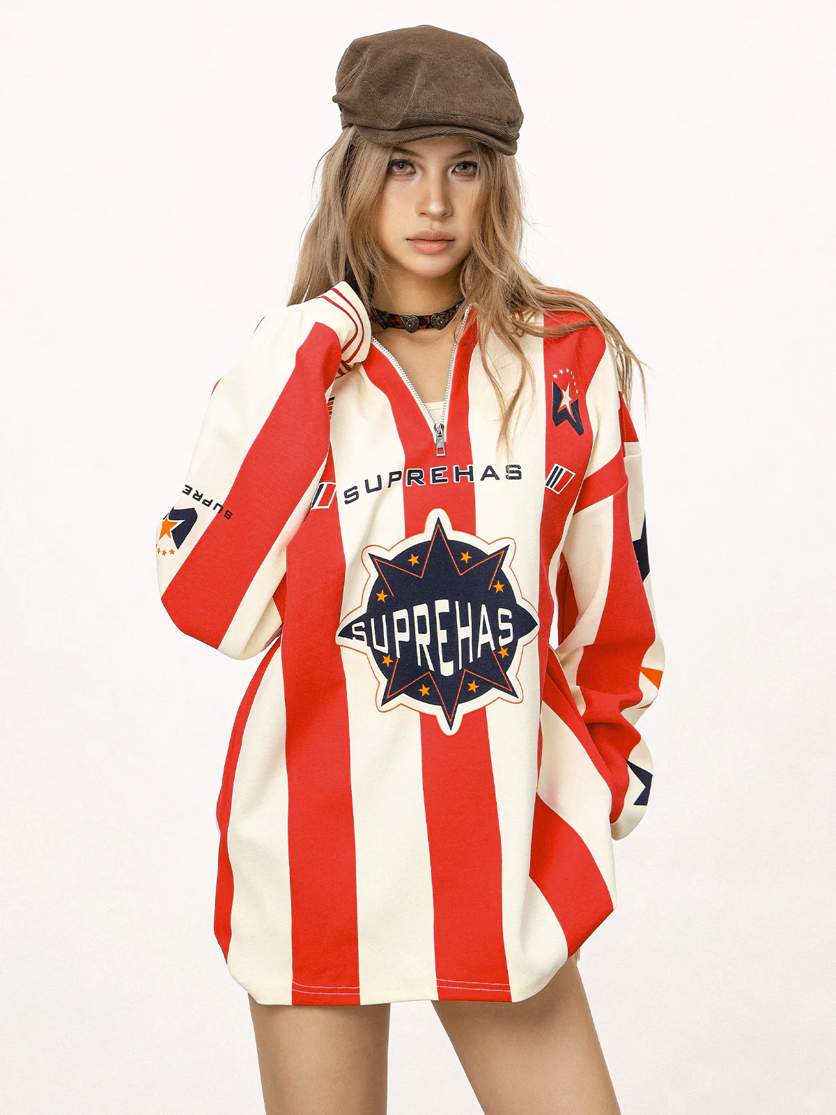 Sports Casual Striped Blokette Sweatshirt - Image 4