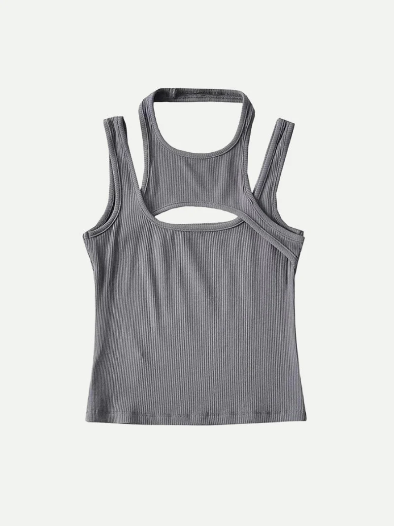 Sporty Asymmetric Tank Top - Image 4