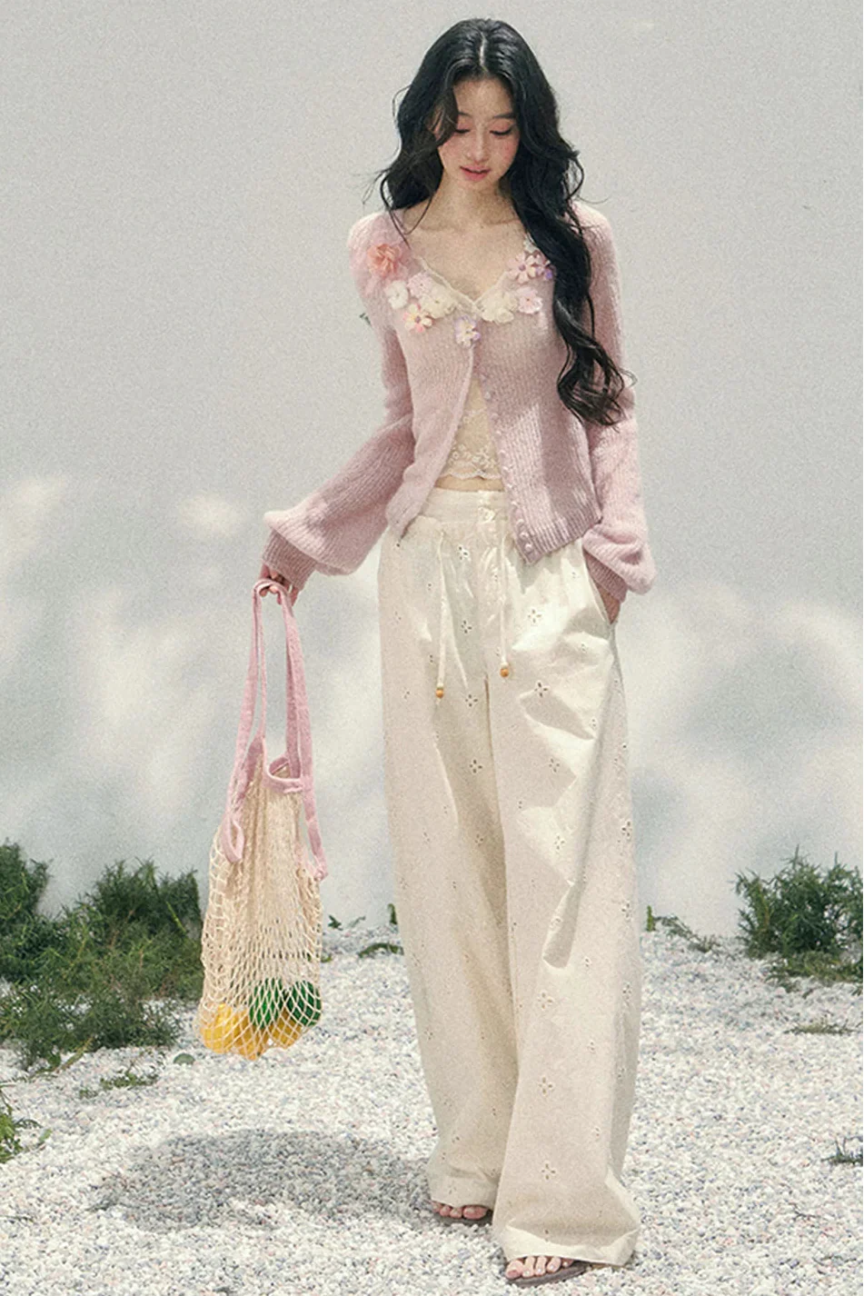 3D Floral Cardigan + Camisole - Image 4