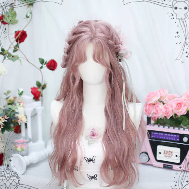 "Spring Sakura" Pink Long Curly Wig - Image 3