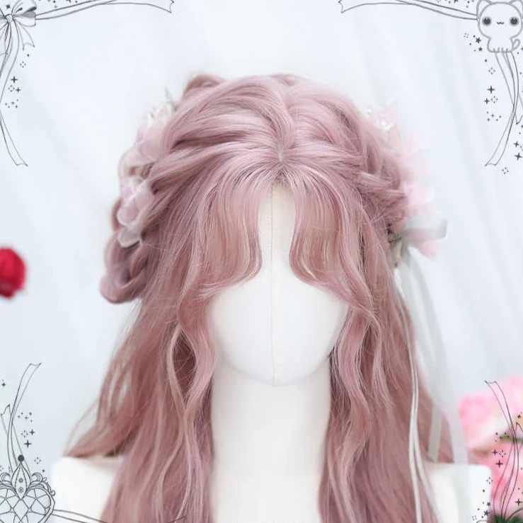 "Spring Sakura" Pink Long Curly Wig - Image 4