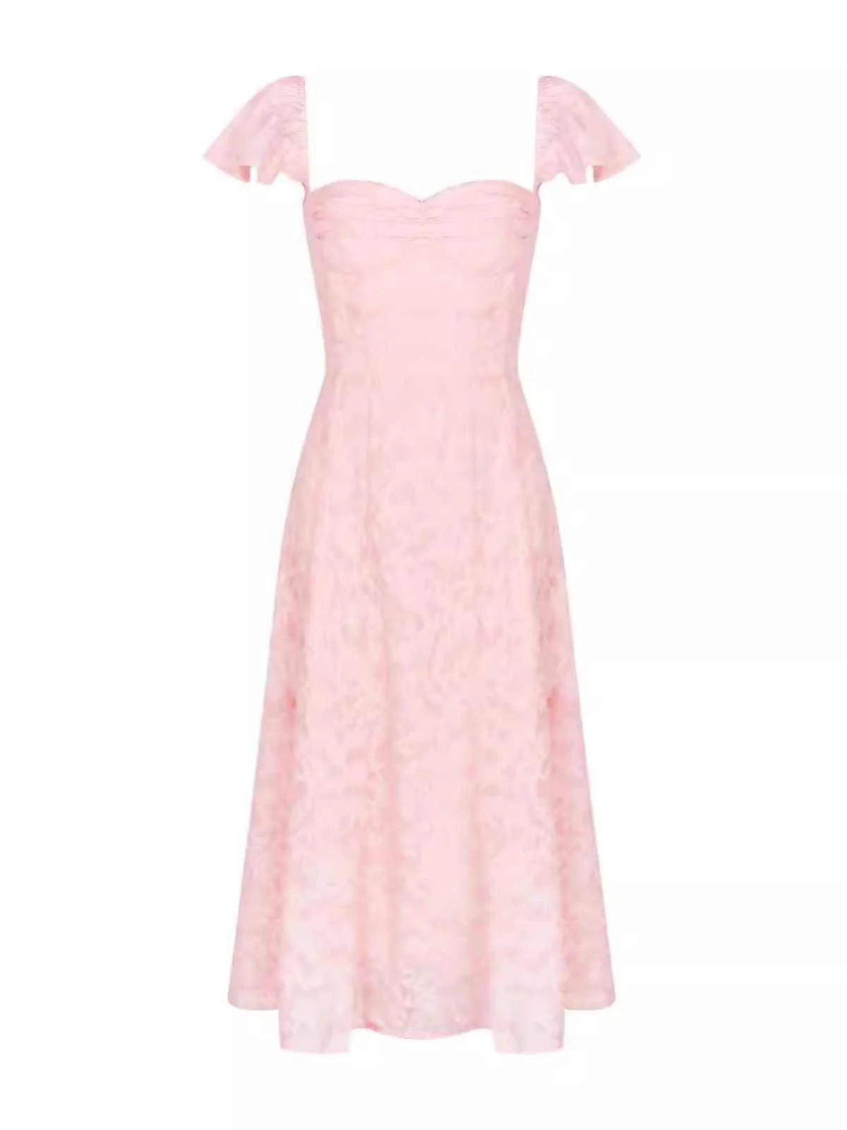 Square Collar Waist Cinched Dress - Image 5