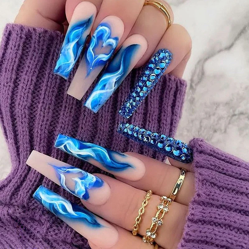 Square Shape Long Press On Nails - Image 10