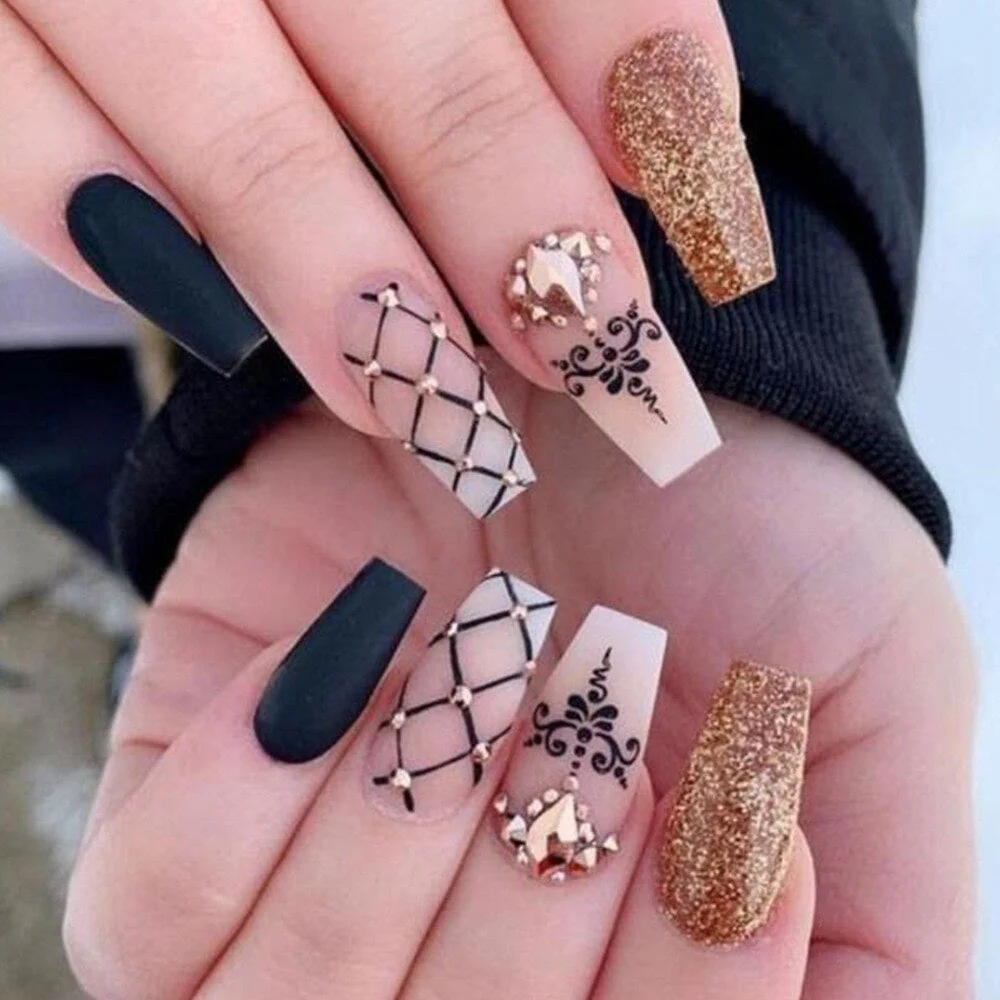 Square Shape Long Press On Nails - Image 11