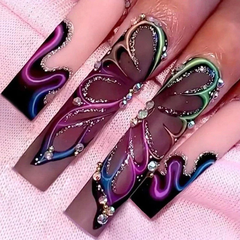 Square Shape Long Press On Nails - Image 12