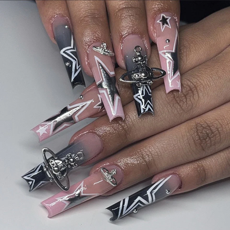 Square Shape Long Press On Nails - Image 18