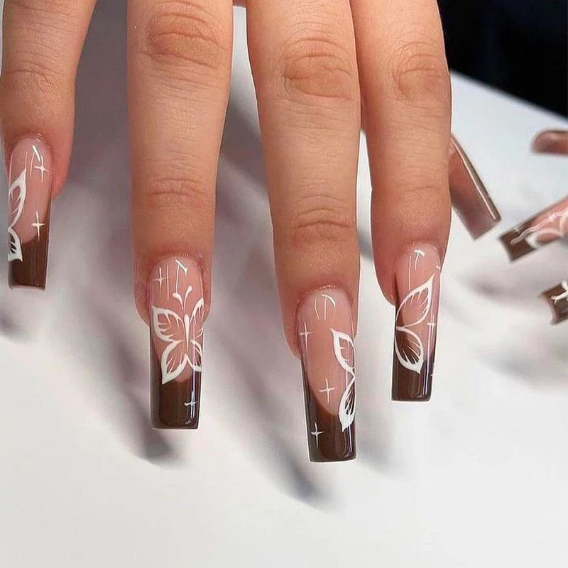 Square Shape Long Press On Nails - Image 20
