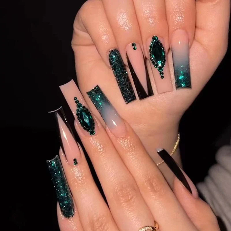 Square Shape Long Press On Nails - Image 21