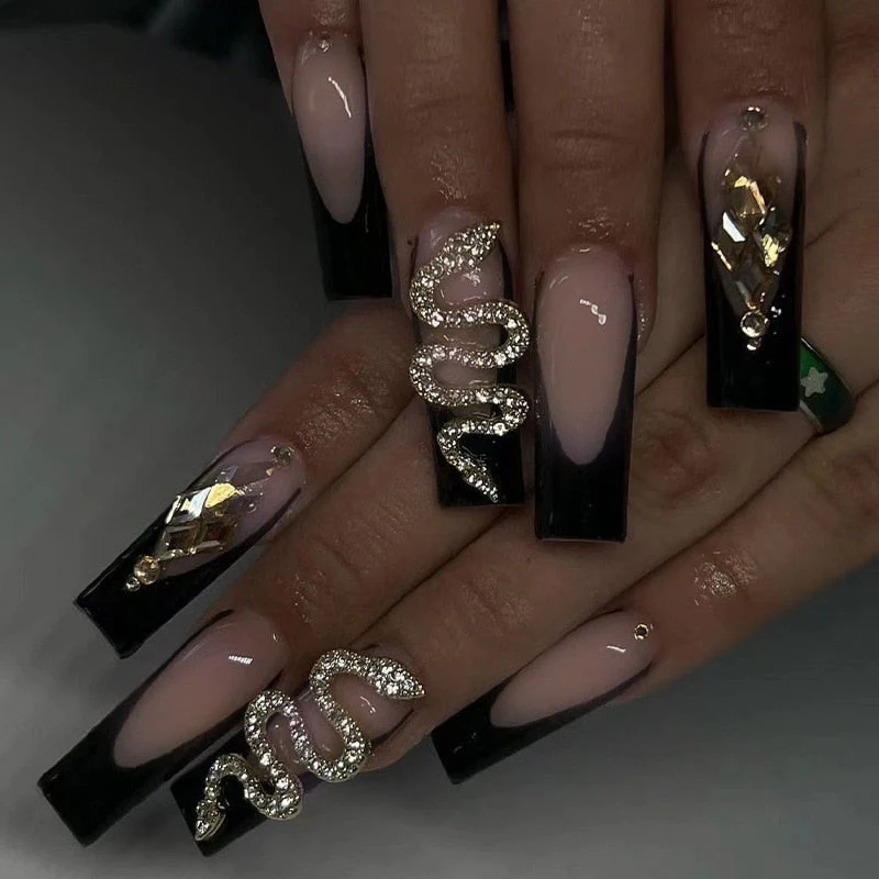 Square Shape Long Press On Nails - Image 22