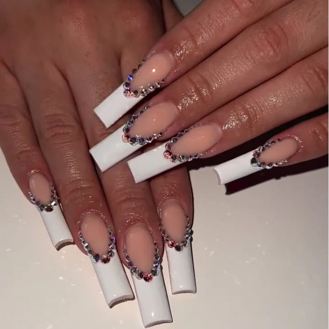Square Shape Long Press On Nails - Image 33