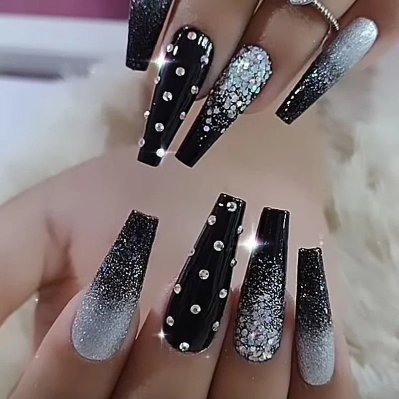 Square Shape Long Press On Nails - Image 34