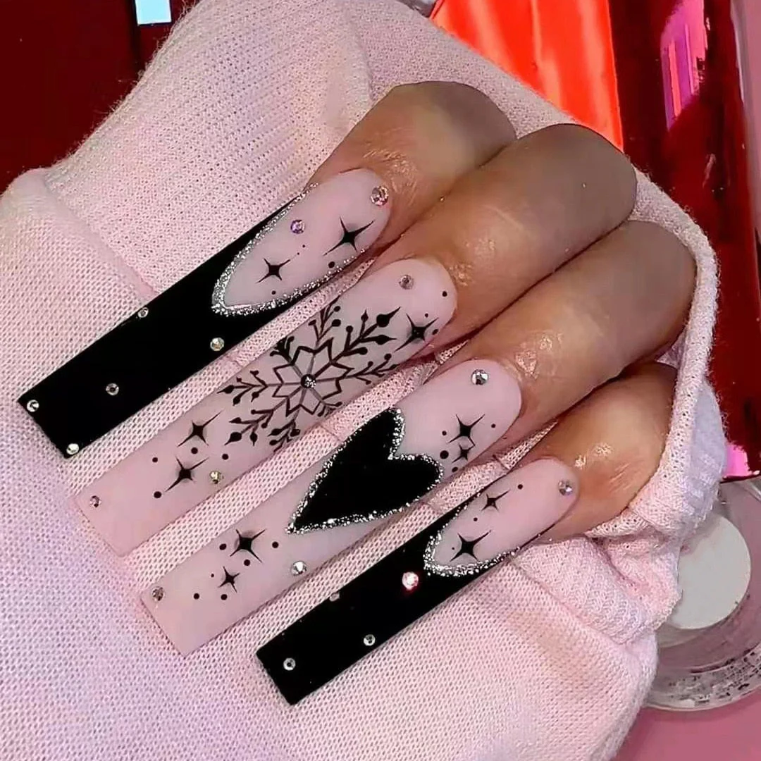 Square Shape Long Press On Nails - Image 39