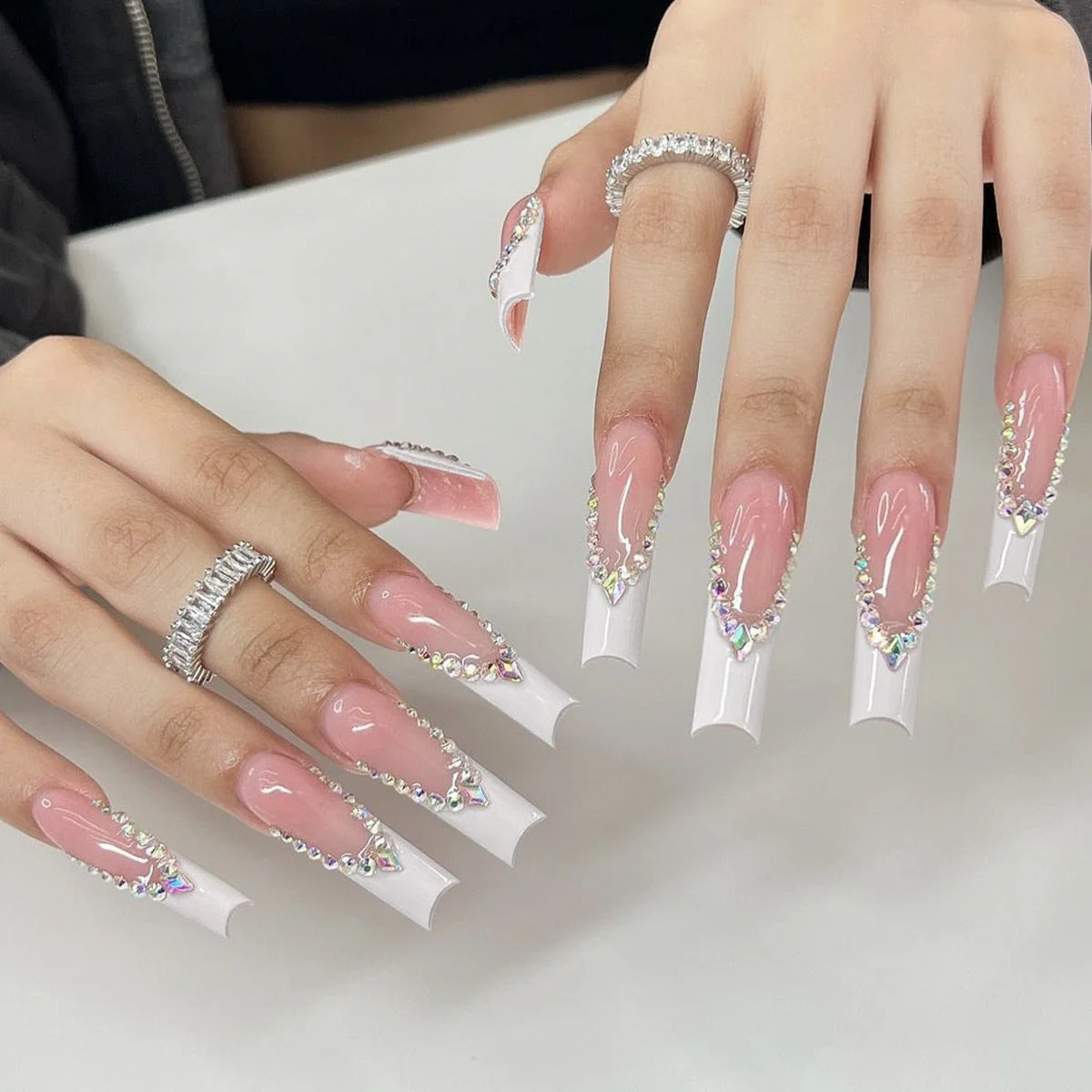 Square Shape Long Press On Nails - Image 42