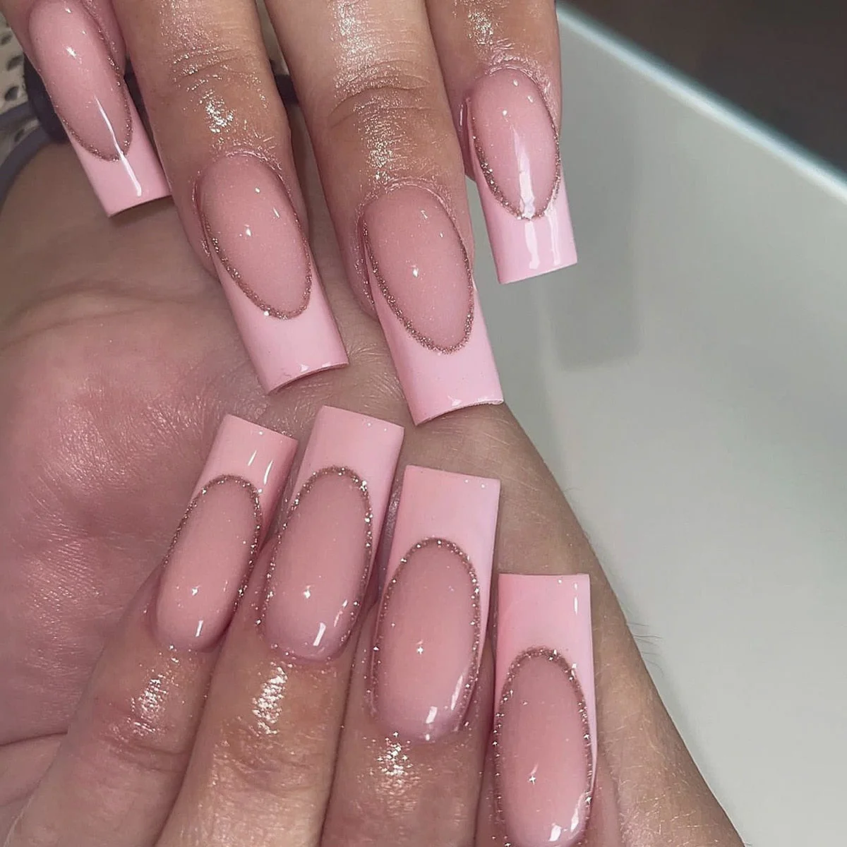 Square Shape Long Press On Nails - Image 43